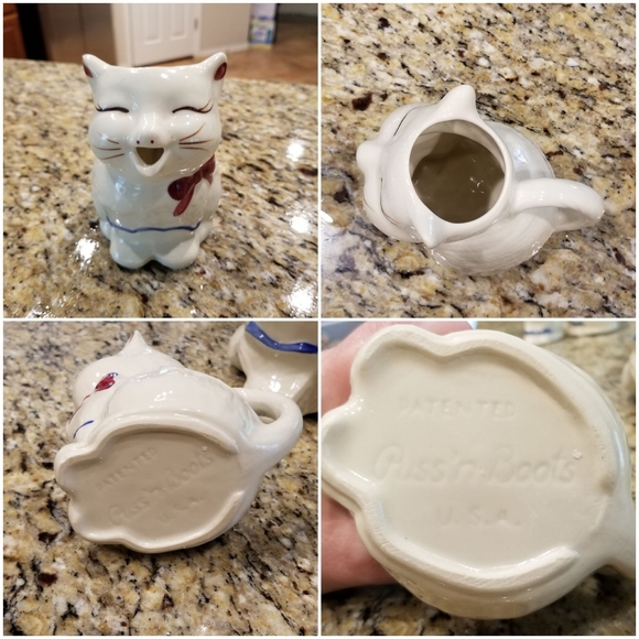 🍁Host Pick🍁VTG 50's Shawnee Puss N Boots Cat Cookie Jar  Pitcher Salt & Pepper - Picture 12 of 16